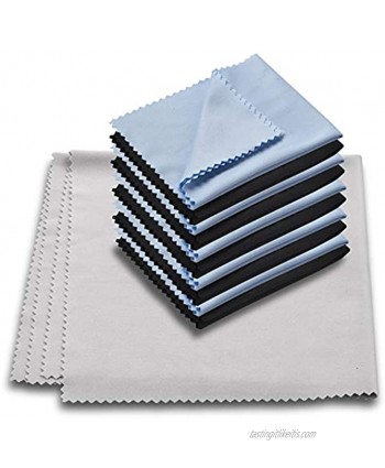 11PCS ParZary Microfiber Cleaning Cloths Premium Soft Glasses Cleaning Cloth 10PCS 6"x7" + 1PCS 12"x12" Screen Cleaner Great for Electronics Camera Lens Ipad Laptop etc Individual Wrapped