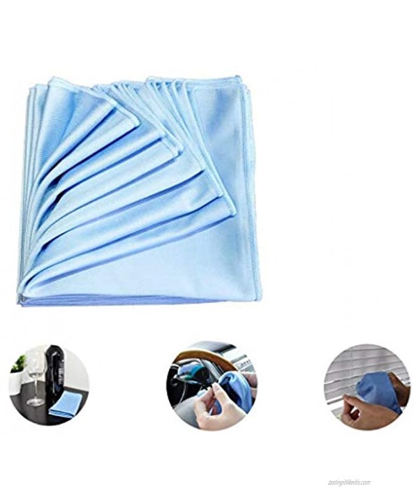 12 Pack Microfiber Glass Cleaning Cloth Professional Cleaner for Chrome Windows Mirrors Streak and Lint Free by GREEN LIFESTYLE
