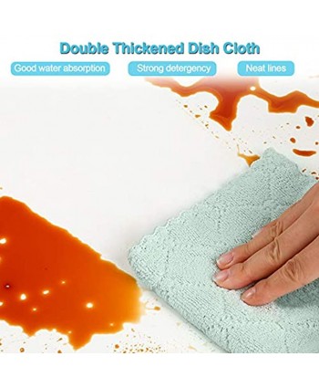 15 Pack Microfiber Cleaning Cloth Kitchen Dish Towels Lint Free Super Absorbent Dishcloths Double-Sided Coral Velvet Fast Drying Nonstick Oil Washable Kitchen Cloth Dish Towels for Cleaning Supplies