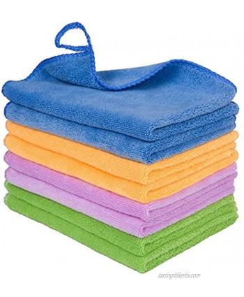 8PCS Microfiber Cleaning Rags for House Soft Micro Fiber Towels for Car Drying，Dust Cloths for Detailing，Micro Fiber Cleaning Towels Rags for Kitchen Window Stainless Steel Furniture 12''x12''