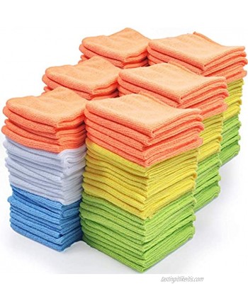 Best Microfiber Cleaning Cloths | All Purpose Towels for Lint-Free Scratch-Free Waterless Cleaning – Multicolor Bulk Pack of 150 Rags 12 x 12 in.