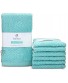 CLEAN MAMA Set of 12 Bar Mop Cleaning Towels | 100% Cotton Soft and Absorbent Kitchen Utility Towels | Perfect for Cleaning Spills Wiping Counters Drying Hands and Messes of Any Size Aqua