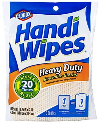 Clorox Handi Wipes Heavy Duty Reusable Cloths 3 Count Pack of 4 Colors May Vary