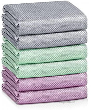 Fish Scale Microfiber Polishing Cleaning Cloth|Streak Free Microfiber Glass Cleaning Cloths|Easy Clean Cloth for Window Cars Mirrors & Stainless Steel Lint Free Towel | All-Purpose|Pack of 6Mix