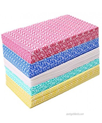 JEBBLAS Cleaning Towels Dish Towels and Dish Cloths Reusable Towels,Handy Cleaning Wipes Great Dish Towel Disposable Absorbent Dry Quickly 60 Sheets Pack,5 Color