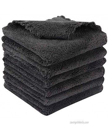 KinHwa Dish Cloths for Washing Dishes Ultra Absorbent Microfiber Dish Rag Super Soft Kitchen Wash Cloth Easy Cleaning Household Cloth 9.8Inchx9.8Inch Dark Grey 6 Pack