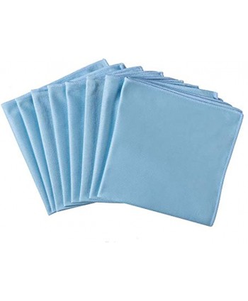 KSolars Microfiber Glass Cleaning Cloths Lint Free Streak Free Quickly and Easily Clean Windows & Mirrors Without Chemicals Polishing Cloth 16x16 Inch 8 Pack Blue