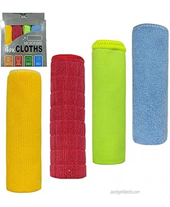 Lorpect 4 Colors 12X12inch Microfiber Cleaning Cloth Dust Rag Dust Cloths Cleaning Towels Multi-Functional Washable Reusable Multifunctional Rags