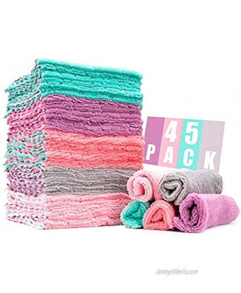 Microfiber Cleaning Cloth 45 Pack Kitchen Towels Double-Sided Microfiber Towel-Purpose Dust and Dirty Cleaning Supplies for Kitchen Car Cleaning 10”x6”