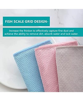 Microfiber Cloth 6Pack Nanoscale Household Lint-Free Cleaning Cloth for Kitchen Cleaning Washing Dishes and Polishing Tableware Automobile Glass Furniture Etc. Size: 16x 12inchPink