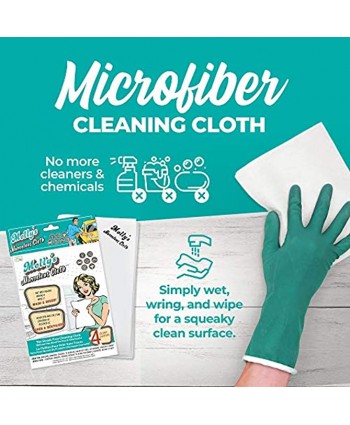 Molly’s Marvelous Streak-Free Polishing Cloth Lint-Free Microfiber Cleaning Cloth Glass Cleaning Cloth and Window Cleaning Cloth White Pack of 4