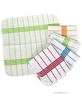 Multi-Purpose Cleaning Cloths  Kitchen Cleaning Towel  Wash Cloth  Dish Cloth ,Perfect for Kitchens Dishes Car Dusting Drying Rags 11.5 x 11.5" Set of 10 Teal Lattice