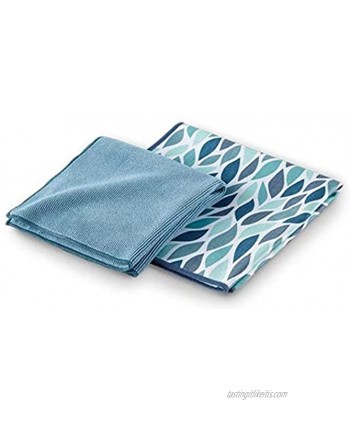Norwex Basic Package Teal & Leaves 1 enviro Cloth 1 Window Cloth