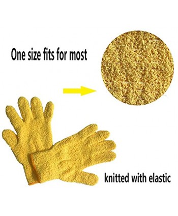 SJIE Microfiber dusting Gloves Great to dust LCD Screens Electric appliances Furniture,louvers Mirrors,Blinds Excellent dusting Product for car Inside &Outside Yellow 4pcs