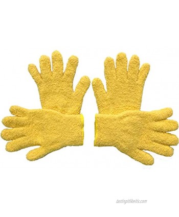 SJIE Microfiber dusting Gloves Great to dust LCD Screens Electric appliances Furniture,louvers Mirrors,Blinds Excellent dusting Product for car Inside &Outside Yellow 4pcs