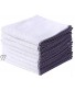Terry Cotton Dish Cloths for Kitchen White Good Absorbent Dish Rags for Washing Dishes 8 Pack 12x12 Inches with Color Décor Lines Purple