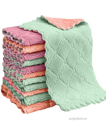 vimihousewares Vimi Microfiber Cleaning Cloth 12-Pack 6"x10"Dish Towel for All-Purpose Assorted Colors Strong Absorption Water and Remove The Oil and dust Kitchen Towels