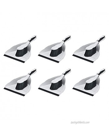 Commercial LF2100-6P 9-inch Dustpan and Brush Set 6-Pack Grey