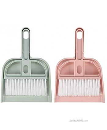 Cosmos Set of 2 Mini Dustpan Brush Set Desk Cleaner for Computer Keyboard Pet Cage Waste Cleaning Tool in Office Home Housework