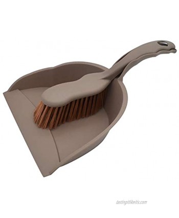 Dustpan and Brush Set Broom and Dustpan Set Hand Broom Whisk Dust Pan and Brush Set for Camping,Keyboard,Table,Desk,Window Gaps,Small Messes Kids,Cat,Dog Regular Size-（Brown）