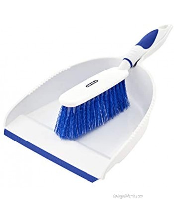 Dustpan and Brush Set Hand Broom with Ergonomic Grip Handle Rubber Edge for Easy Dirt Pickup Durable Material Hand Brush Helps You Keep Clean Everywhere. by Superio