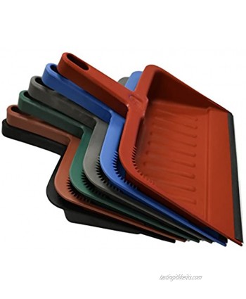 Set of Heavy Duty Deep Dustpans! Rubber Lip 12" Deep Dustpans Perfect for any Office Home or Workplace! 6 Assorted