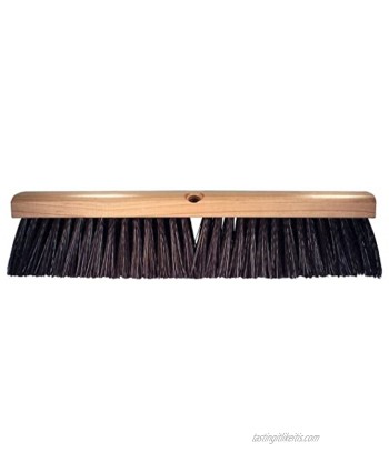 PFERD 89348 Maintenance Sanded Hardwood Block Heavy Floor Sweep Broom Brown Plastic Bristles 16" Length 5-1 4" Trim Length
