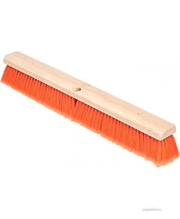 Carlisle 4501424 Flo-Pac Flagged Fine Floor Sweep Polypropylene Bristles 24 Block Size 3 Bristle Trim Orange Case of 12