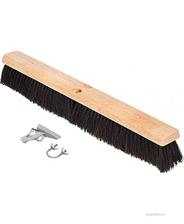 Carlisle 4503103 Flo-Pac Fine Floor Sweep Blended Horsehair Bristles 24 Block Width 3 Bristle Trim Black Case of 12