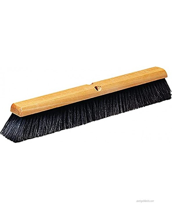 Carlisle 4503103 Flo-Pac Fine Floor Sweep Blended Horsehair Bristles 24 Block Width 3 Bristle Trim Black Case of 12