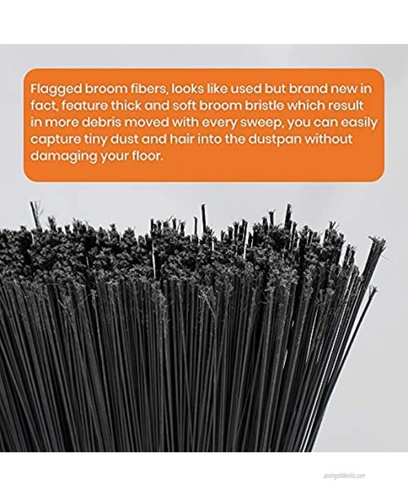 Heavy-Duty Broom Long Handle Angle Broom for Garages Courtyard Sidewalks Decks and Outdoor Surfaces Perfect for Home Kitchen Room Office Floor