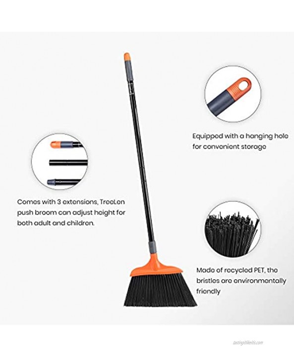 Heavy-Duty Broom Long Handle Angle Broom for Garages Courtyard Sidewalks Decks and Outdoor Surfaces Perfect for Home Kitchen Room Office Floor